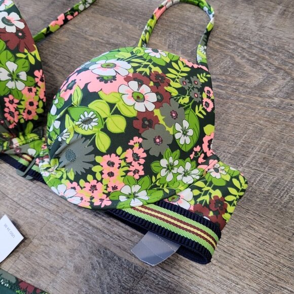 NWT AERIE | Floral Swim Bikini Set Perkier Pushup | Sz. XL / 34C - Picture 2 of 9